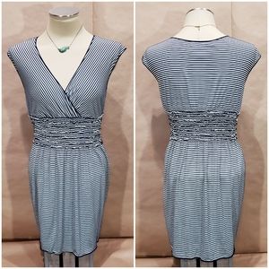 Max Studio Blue & White Striped Dress